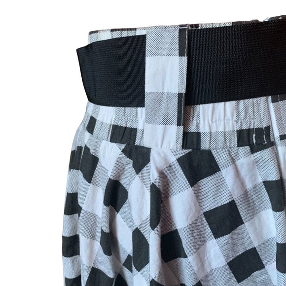 SUPREME BEING - Full Circle Skirt black and white plaid - Elastic Waist - small - Picture 6 of 11